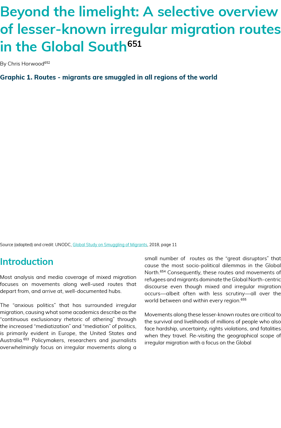 Beyond the limelight: A selective overview of lesser-known irregular migration routes in the Global South651  By Chri   