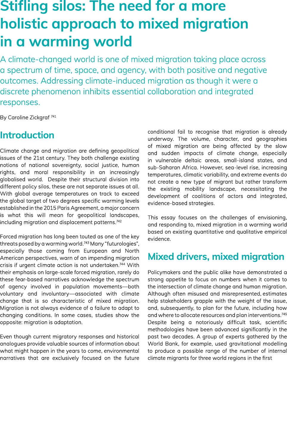 Stifling silos: The need for a more holistic approach to mixed migration in a warming world A climate-changed world i   